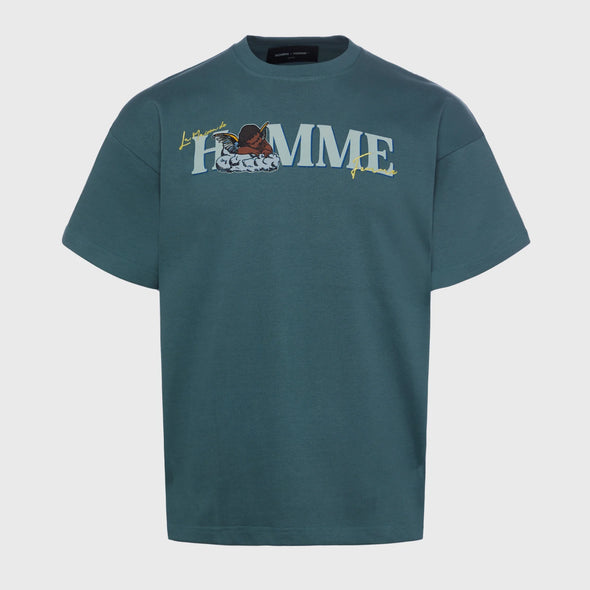 Homme Femme 'La Maison de Femme' Teal Tee