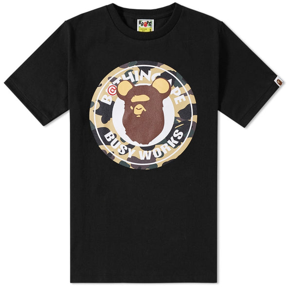 Bape MEDICOM TOY CAMO BE@R BUSY WORKS TEE