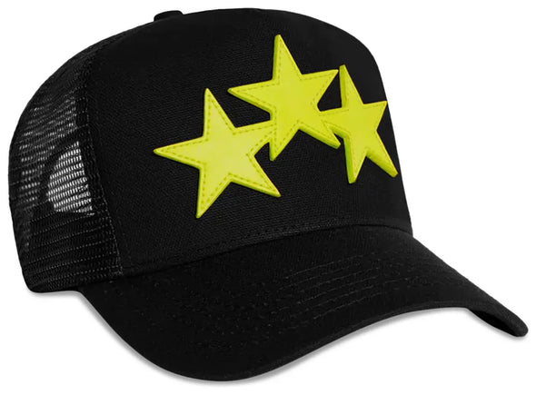 AMIRI Three Star Trucker Hat Black/Lime