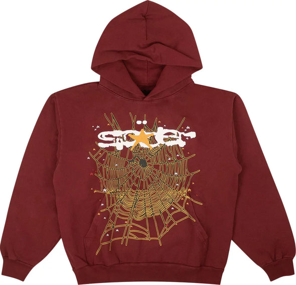 Sp5der Maroon Hoodie & Sweats