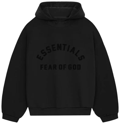 Fear of God Essentials Nylon Fleece Hoodie 'Jet Black/Jet Black'