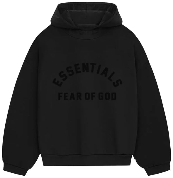 Fear of God Essentials Nylon Fleece Hoodie 'Jet Black/Jet Black'