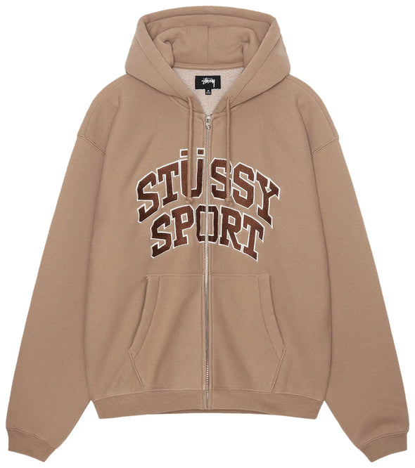 Stussy Sport Zip Hoodie 'Tan'