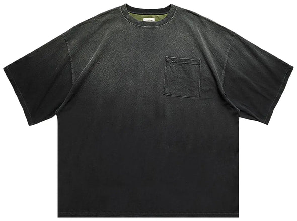 KAPITAL Jersey 2TONES BIG Pocket T (BONE) 'BLACK X KHAKI'