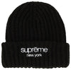 Supreme Classic Logo Chunky Ribbed Beanie 'Black'