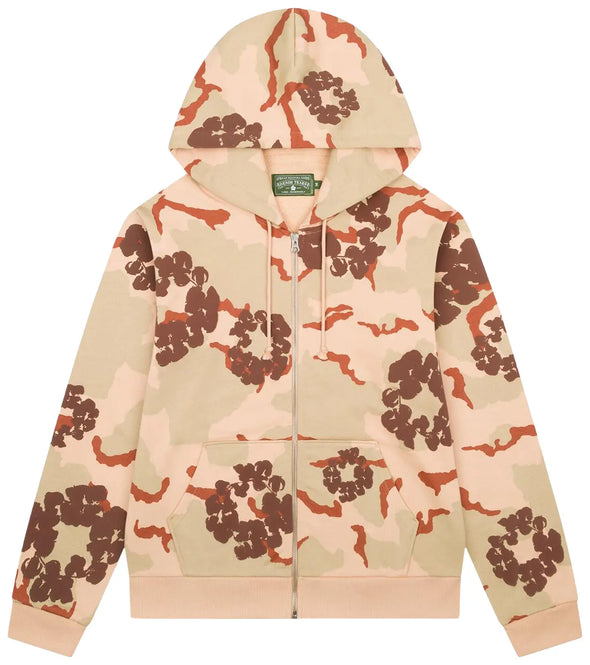 Denim Tears Wreath Zip Hoodie 'Tan Camo'