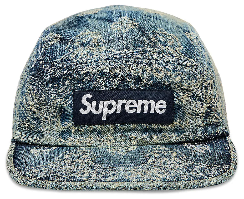 Supreme Bandana Jacquard Denim Camp Cap 'Blue' – GotEmKicks