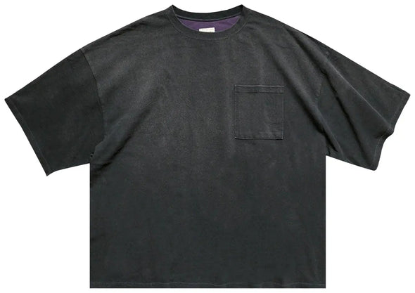 KAPITAL Jersey 2TONES BIG Pocket T (BONE) 'BLACK X PURPLE'