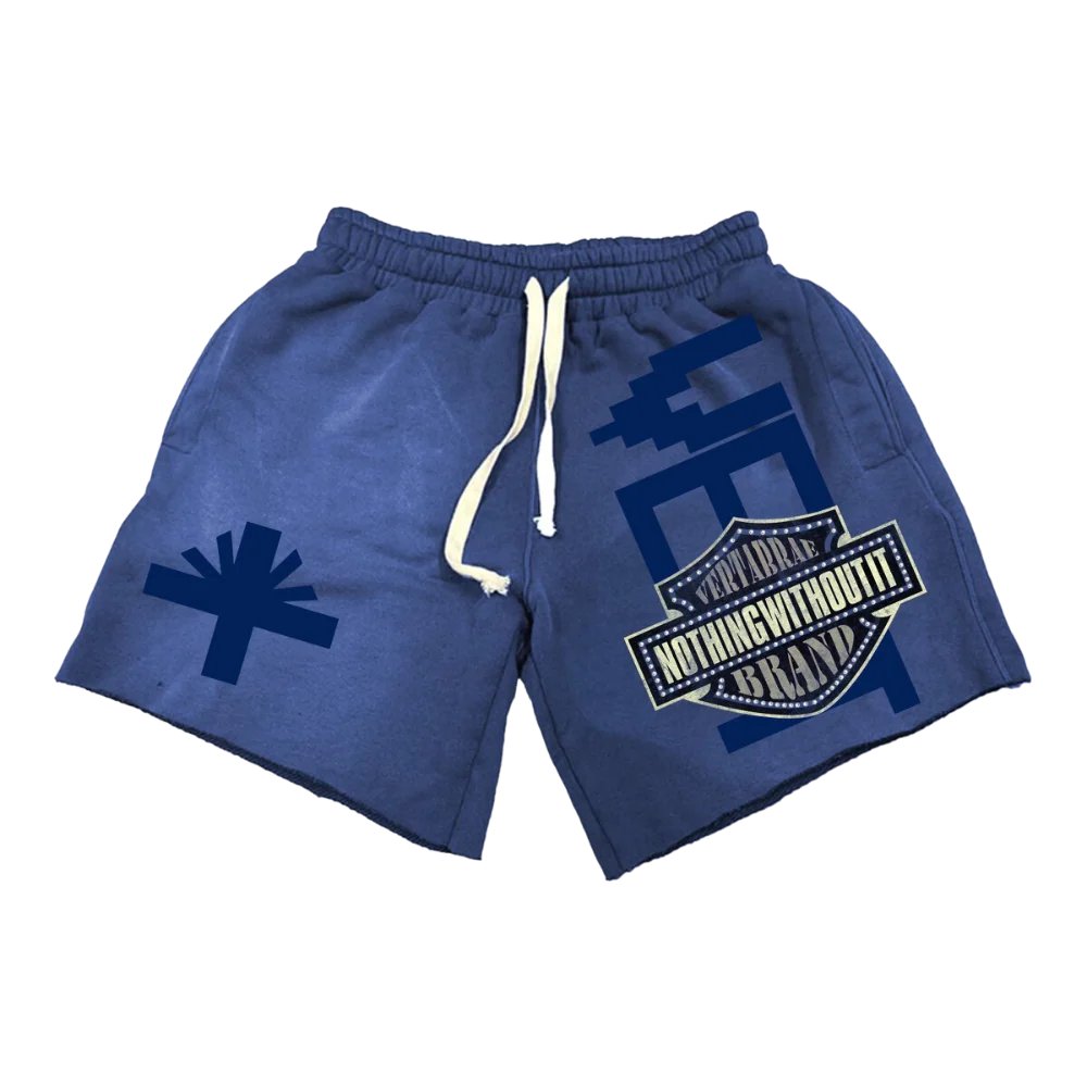 Vertabrae Blue Double Emblem Shorts – GotEmKicks