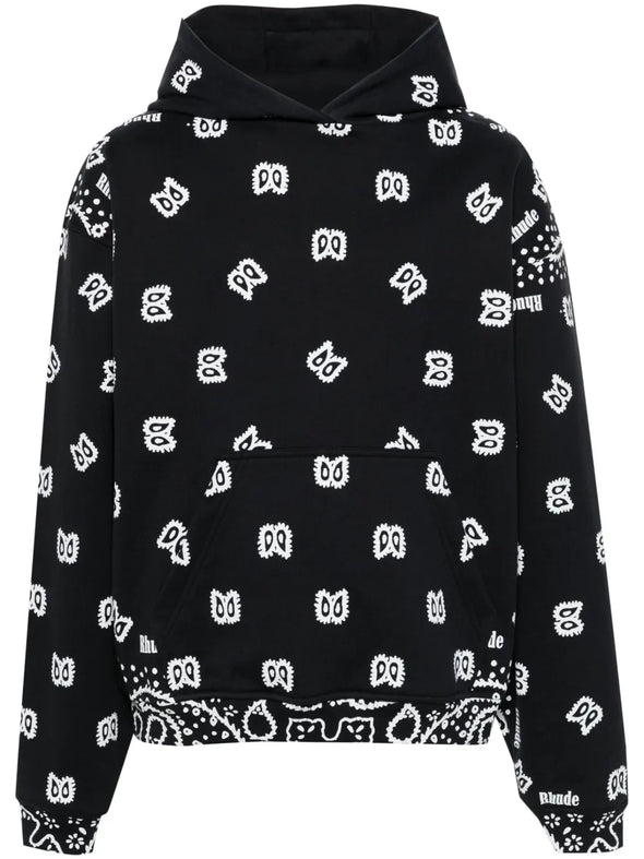 Rhude Bandana Print Hoodie Black