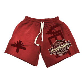 Vertabrae Red Double Emblem Shorts