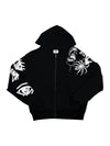 Aopsia Spider Hoodie White on Black