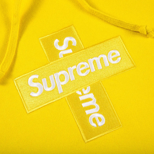 Supreme Cross Box Logo Hooded Sweatshirt 'Lemon'