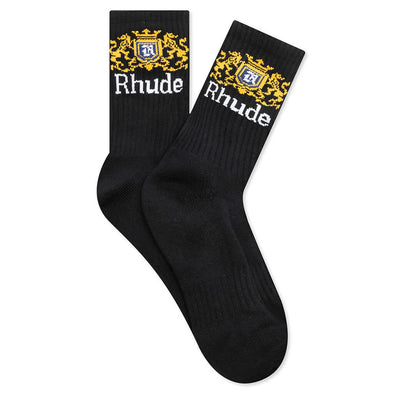 Rhude Crest Logo Sock 'Black/White/Yellow'