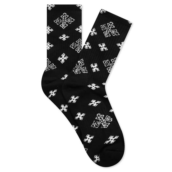 Rhude Cross Paisley Jacquard Socks 'Black/White'