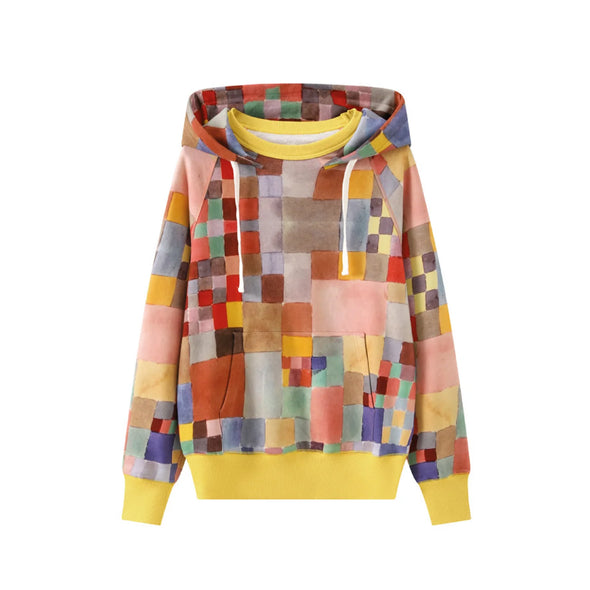 Mcnairy & Co. AFTERHOOD PULLOVER HOODIE MELMAC CHECK