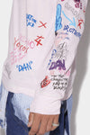 Dsquared2 pink scribbles long sleeve t shirt