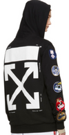 Off-White Black Patch Zipped Hoodie