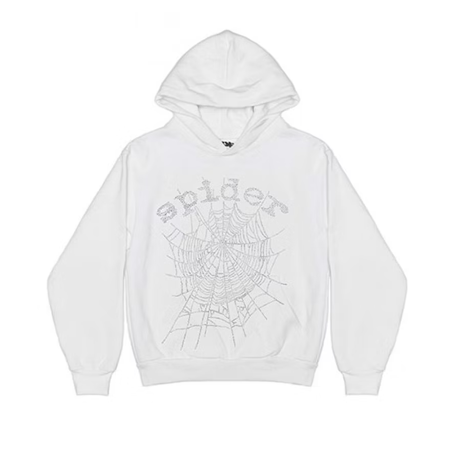 Sp5der Rinestone Sp5der OG Rhinestone Hoodie 'White' – GotEmKicks