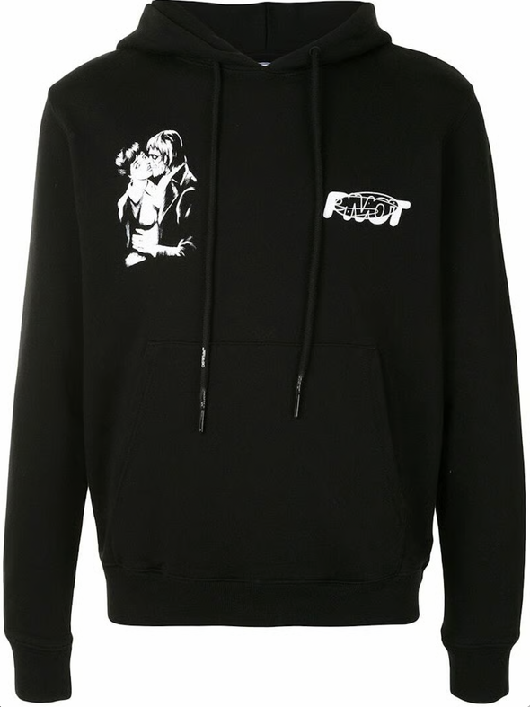 OFF-WHITE Slim Fit Kiss 21 Hoodie Black/White