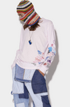 Dsquared2 pink scribbles long sleeve t shirt