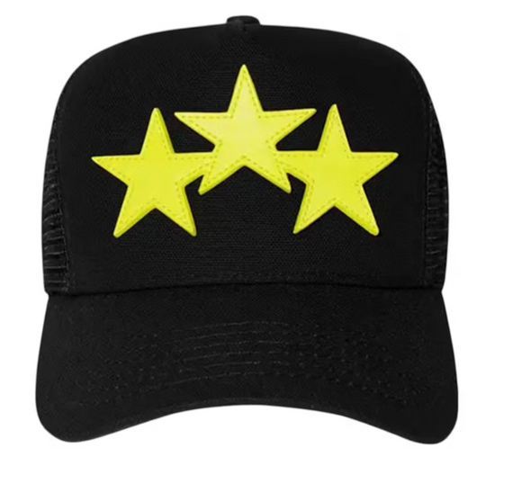 AMIRI Three Star Trucker Hat Black/Lime