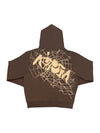 Aopsia Spider Brown and Cream Hoodie