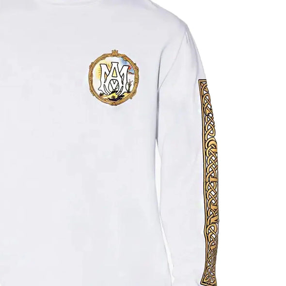 Amiri Landscape Frame Long Sleeve T-Shirt in White