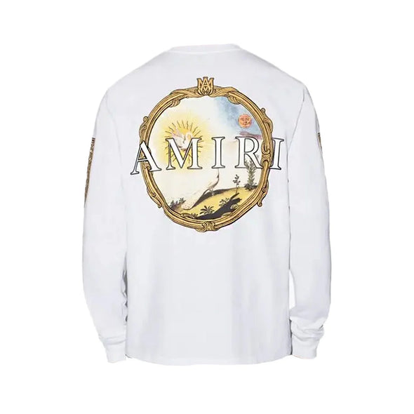 Amiri Landscape Frame Long Sleeve T-Shirt in White