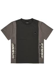Homme Femme PANELED PENDANT TEE BLACK