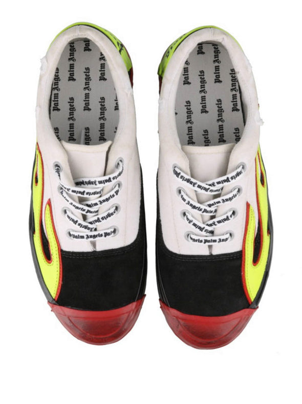 Palm Angels Low Top Multicolored Flame White