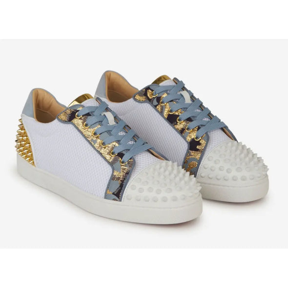 Christian Louboutin Men Seavaste 2 Orlato Flat White Gold Low Top Sneakers