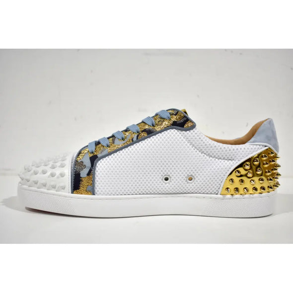 Christian Louboutin Men Seavaste 2 Orlato Flat White Gold Low Top Sneakers