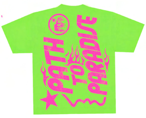 HELLSTAR JESUS EMBLEM TEE LIME GREEN Collection 8