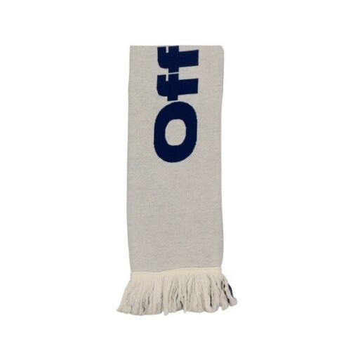 OFF-WHITE SPLIT LOGO SCARF BLUE & WHITE