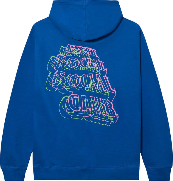 Anti Social Social Club Neon Lights And A Lot Of Rain Hoodie 'Blue'
