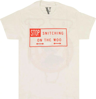 Vlone x Pop Smoke 'Stop Snitching' T-Shirt (White/Red)
