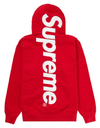 Supreme Satin Appliqué Red Hooded Sweatshirt