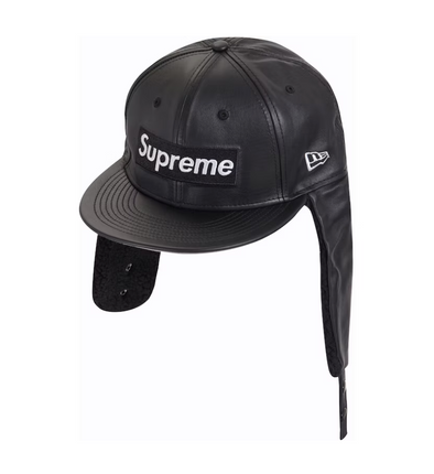 Supreme Leather Earflap Box Logo New Era – GotEmKicks