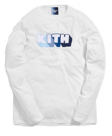 Kith x Bearbrick Logo L/S White Tee
